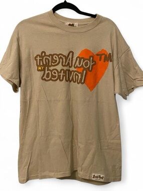 Hyde Park “you aren’t invited” Brown Short Sleeve Graphic Tee with Orange Heart